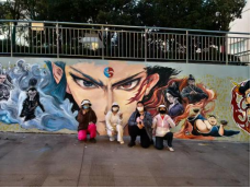 墙绘传递雷锋精神，行动践行青春使命——城市学院学子创作“哪吒”形象，为校园添彩  